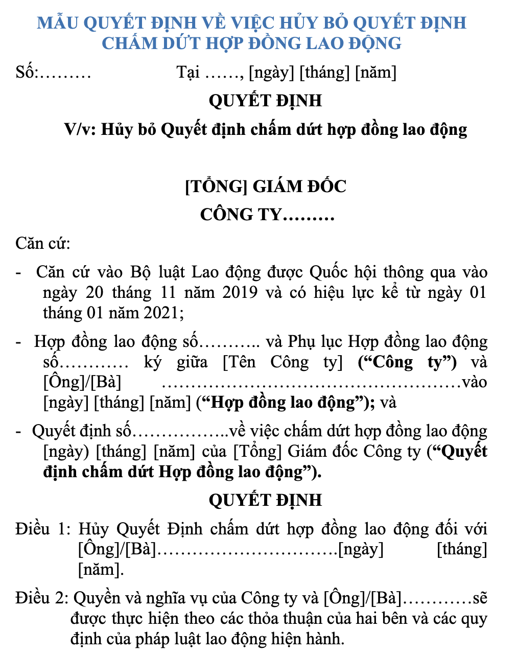 mau-quyet-dinh-ve-viec-huy-bo-quyet-dinh-cham-dut-hop-dong-lao-dong